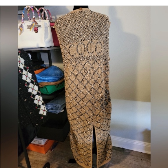 CHANEL Sweaters - COPY - Coco Chanel long size 42 xl duster sweater wool blend so amazing cardigan